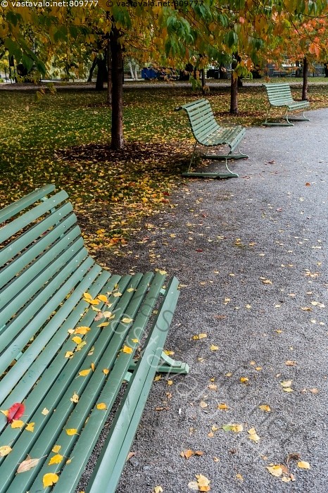 Kuva: Puistonpenkki - puistonpenkki penkki istuin puisto ruska syksy